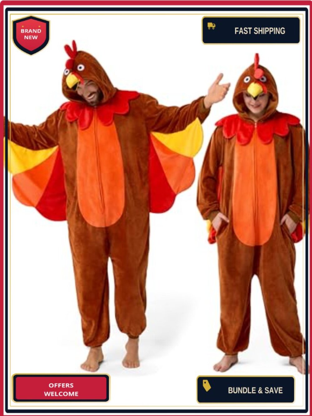 Hooded Animal Jumpsuit Costume for Halloween Cosplay Party